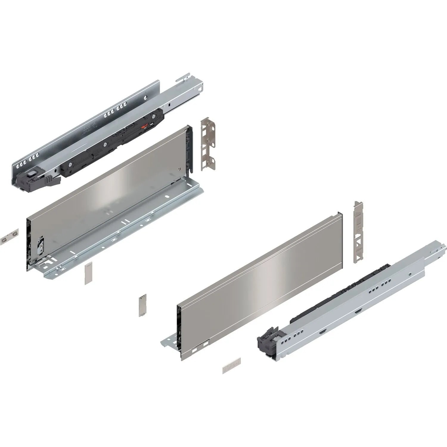 Blum Legrabox Pure Set Höhe K Tip-On Vollauszug 450 mm 70 kg Inox 1 Paar