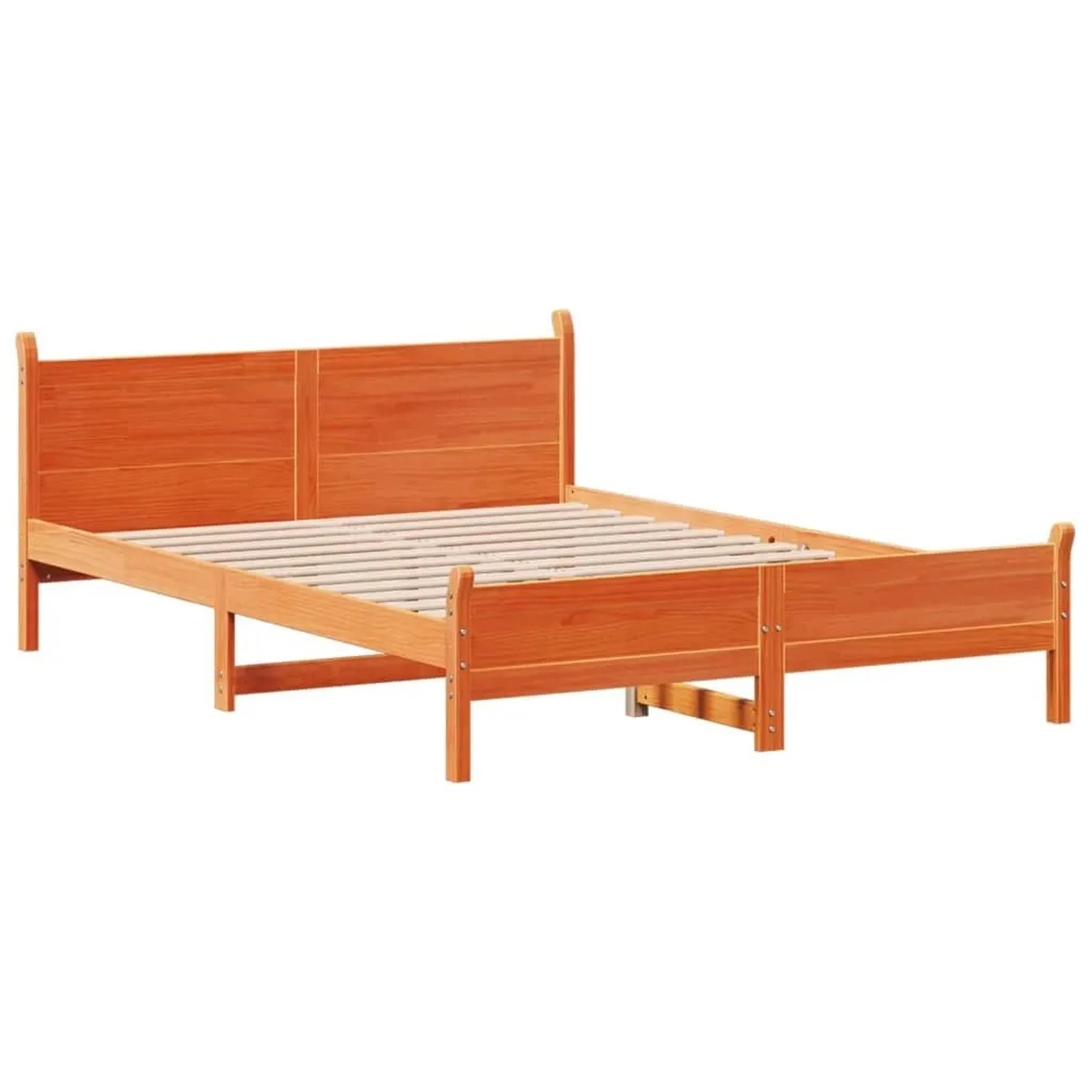 vidaXL Massivholzbett ohne Matratze Wachsbraun 140x190 cm Kiefernholz 85560 günstig online kaufen
