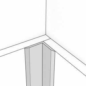 Grosfillex Winkelleiste GX Wall+ in Silber, 2600 mm, für Paneele und Fliesen.