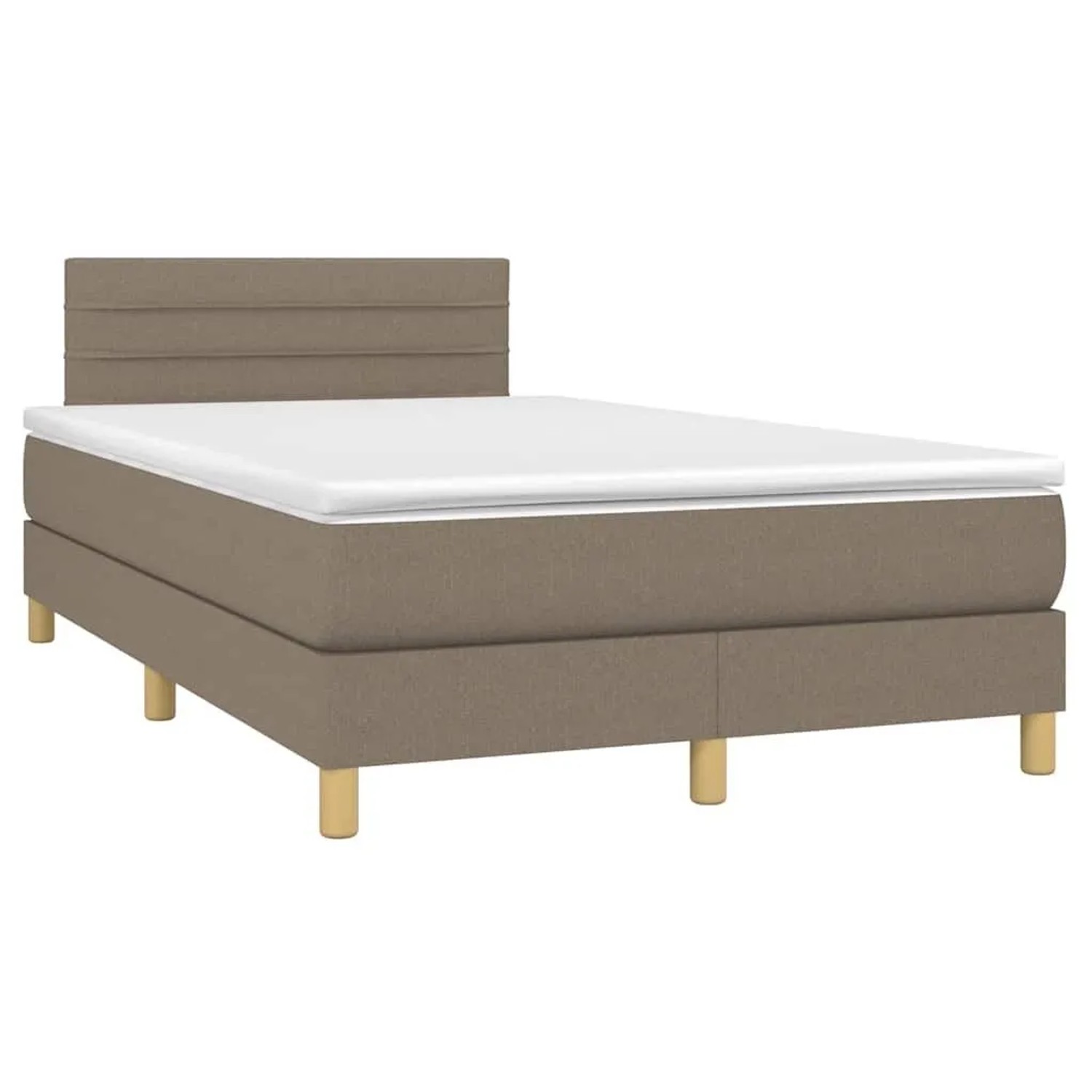 vidaXL Boxspringbett mit Matratze & LED Taupe 120x190 cm Stoff 3270099 günstig online kaufen