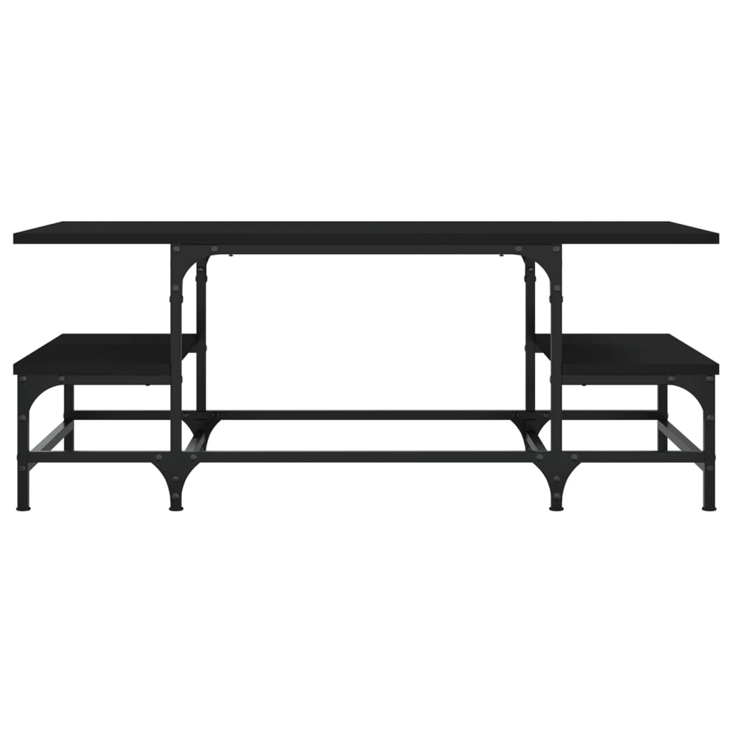 Schwarzer vidaXL Couchtisch (100x50,5x40 cm) aus Holzwerkstoff und Metallgestell.