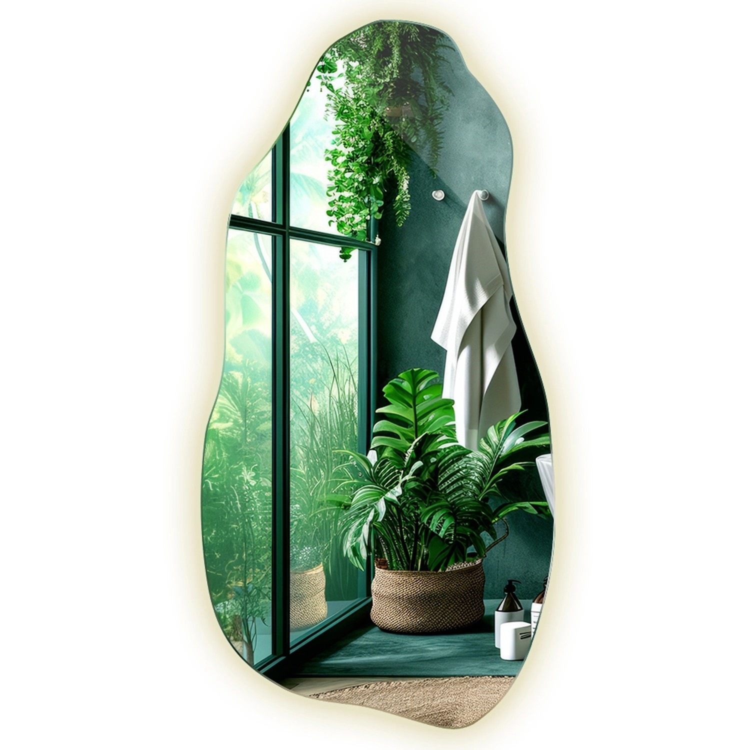 Tulup LED Spiegel Unregelmäßiger Spiegel Mit LED 50x100 cm Unförmiger Spieg günstig online kaufen