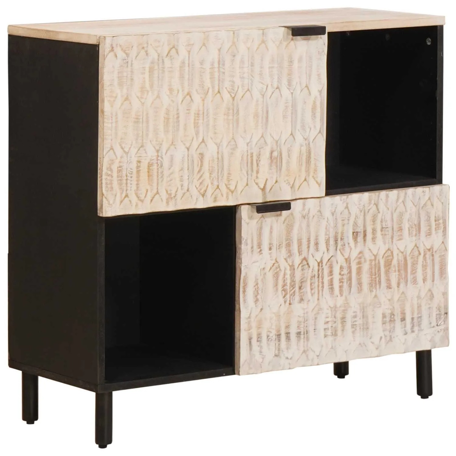 vidaXL Sideboard mit Tür Weiße Gewaschene Oberfläche 80 x 33 x 75 cm 4017891