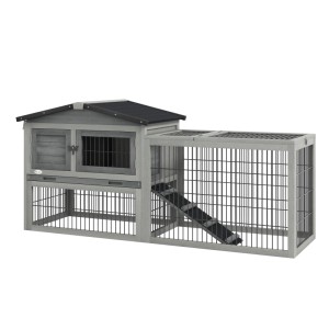 PawHut Hasenstall Tannenholz 150 x 52 x 68cm