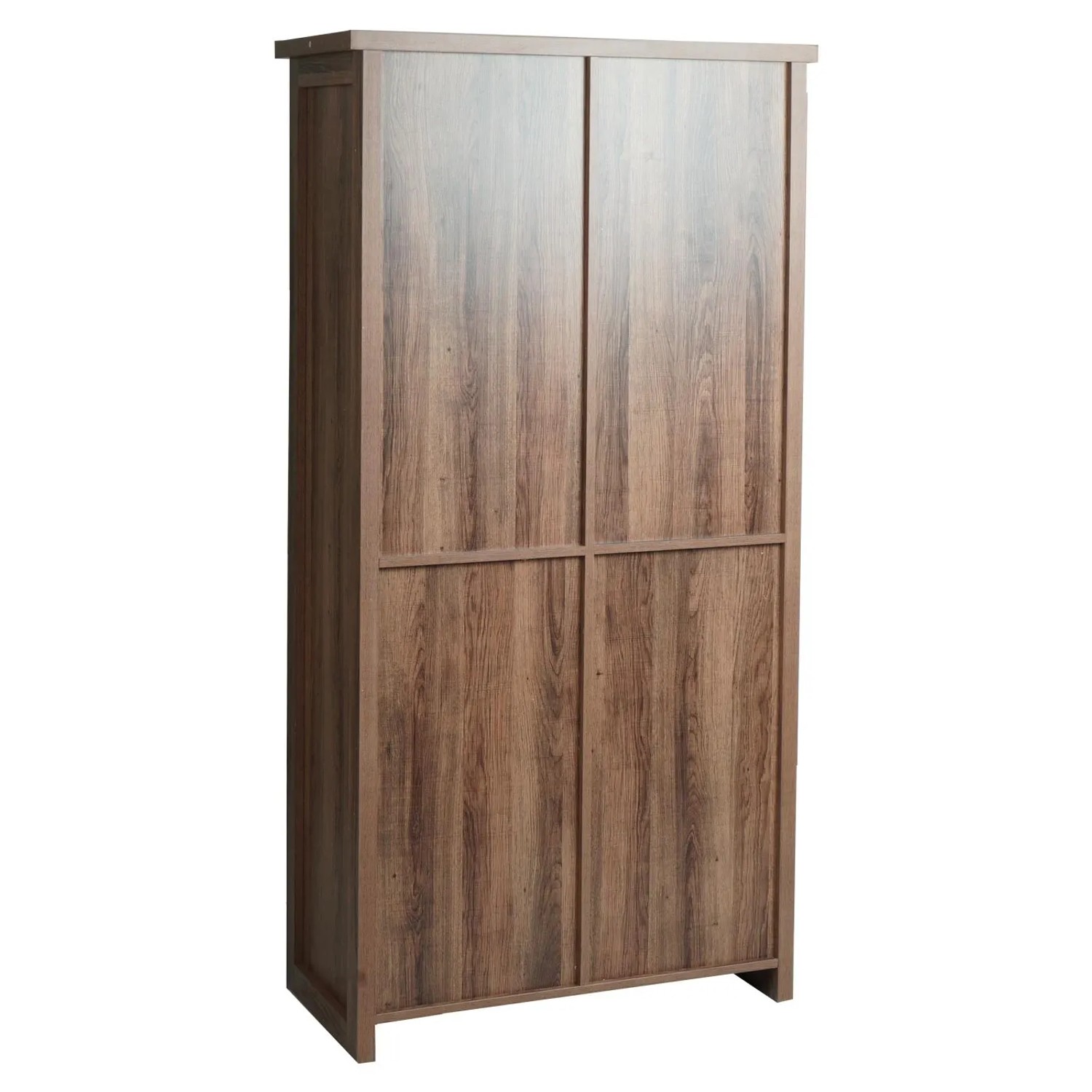 MCW Schrank K75 Braun, Schubladenkommode mit Schiebetür und 8 Fächern in Holzoptik.