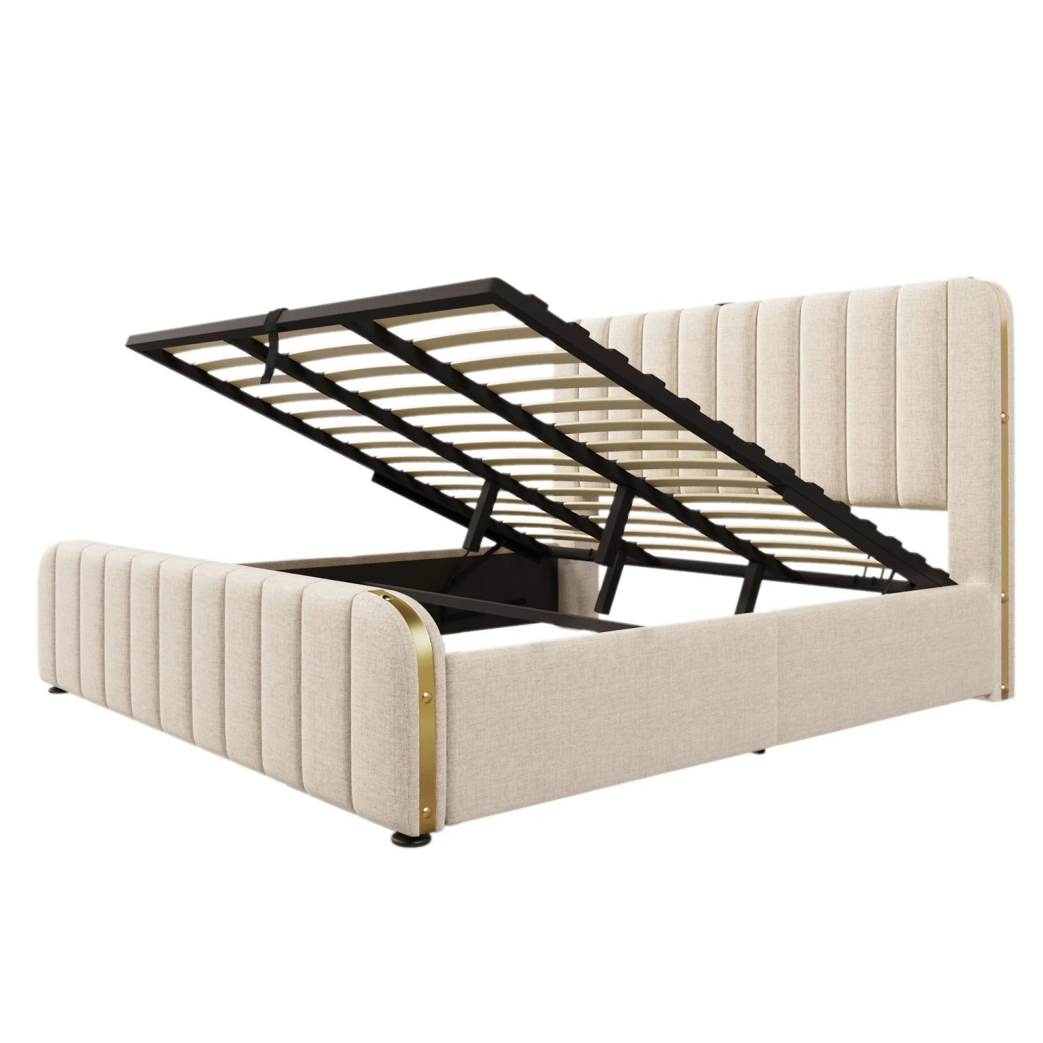 okwish Polsterbett 180×200 Doppelbett mit USB Type-C Ladefunktion ohne Matratze