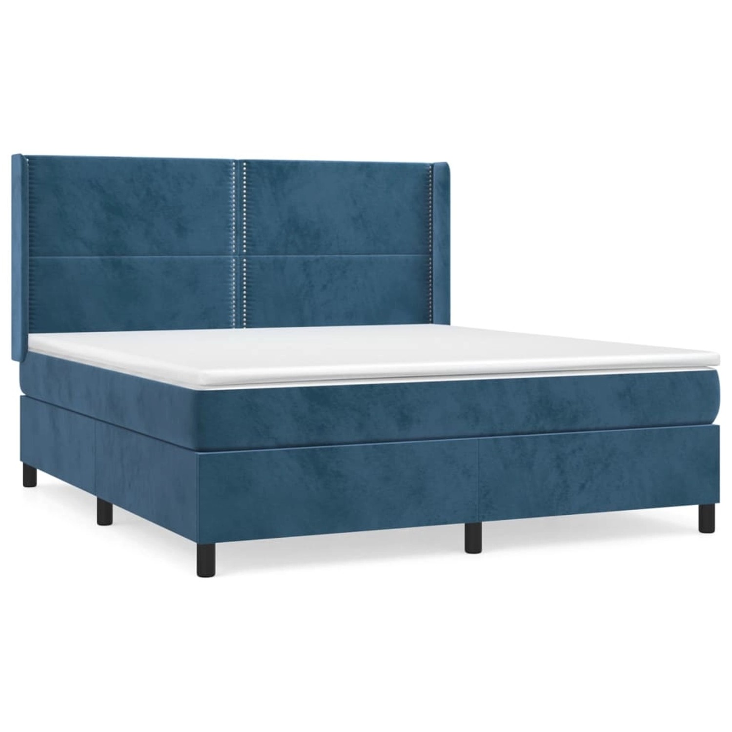 vidaXL Boxspringbett mit Matratze Dunkelblau 160x200 cm Samt1378628 günstig online kaufen