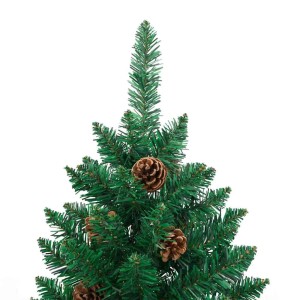 vidaXL Schlanker Weihnachtsbaum mit 300 LEDs mit Ständer Grün 180 cm 3394860