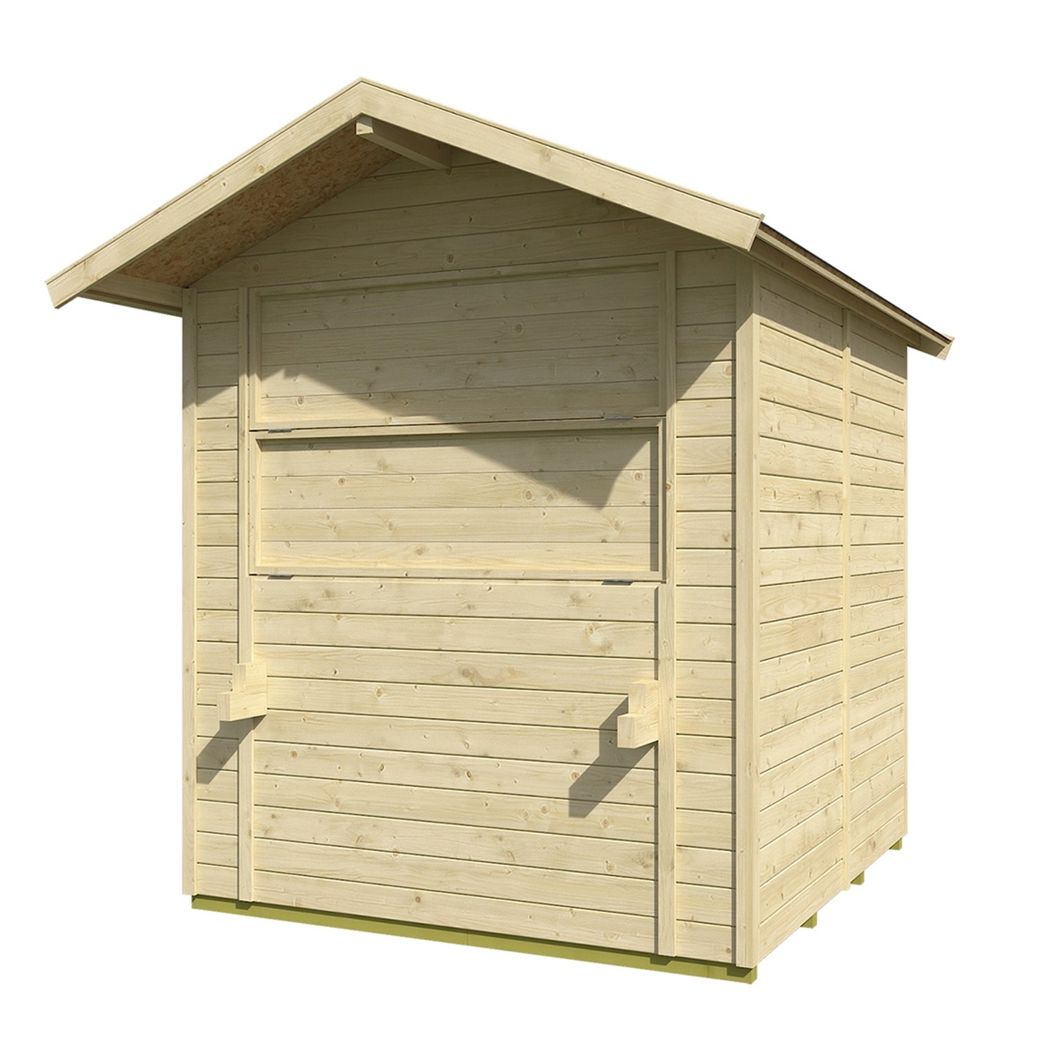 Thumbnail - Weka Verkaufsstand Mori 4 m. Boden Satteldach Naturbelassen 170 cm x 180 cm
