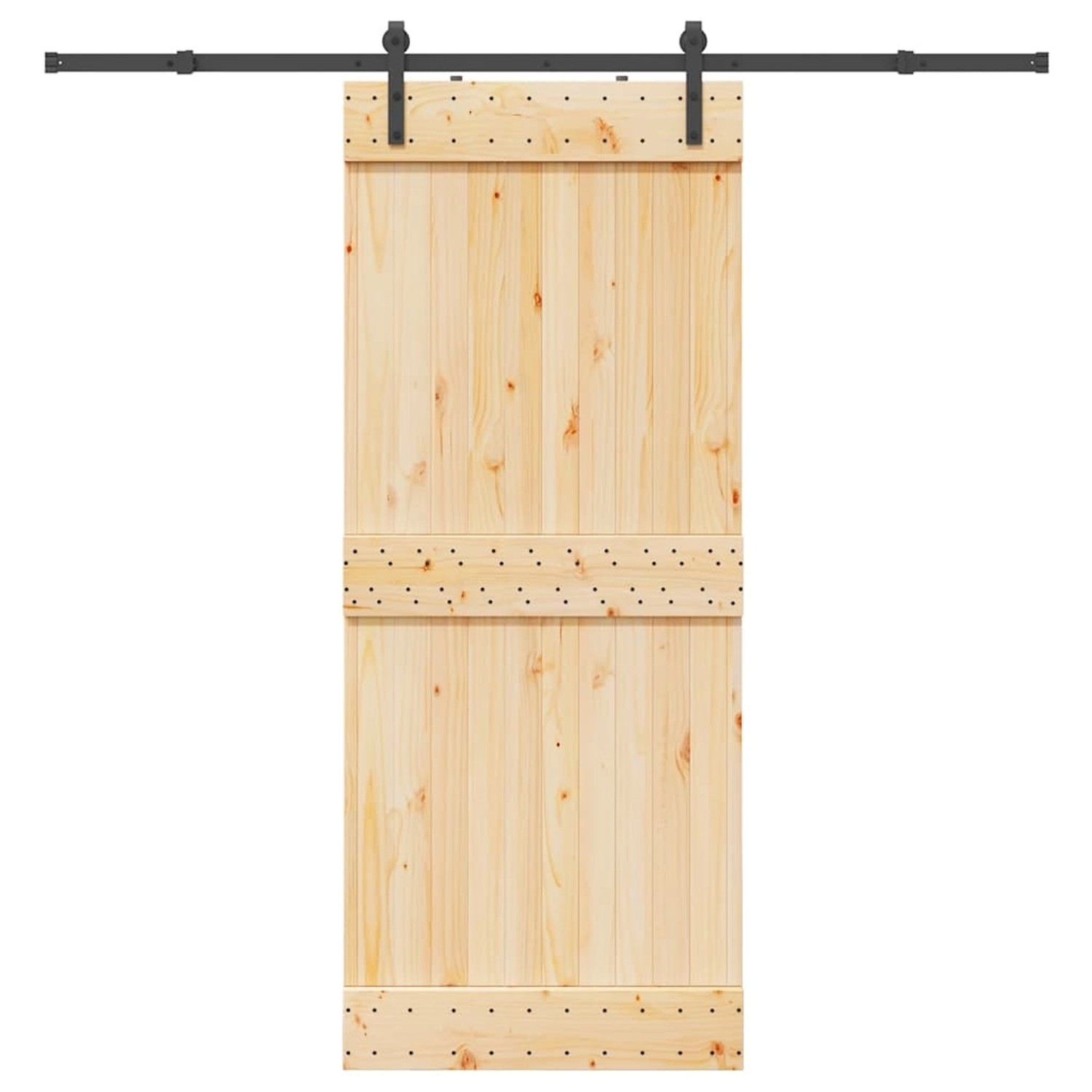 vidaXL Schiebetür mit Beschlag 85x210 cm Massivholz Kiefer 3332660 günstig online kaufen