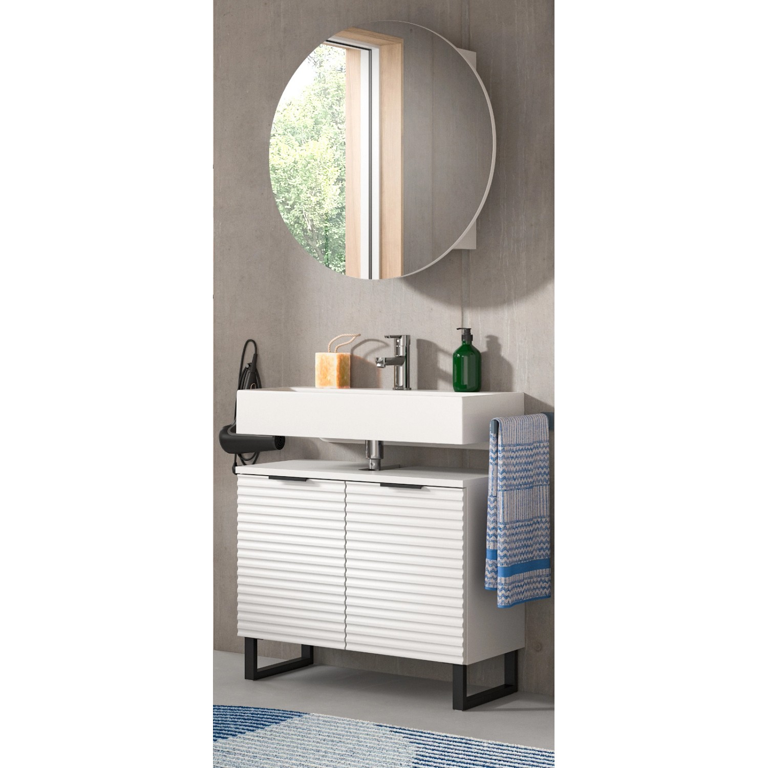 Inn.Furn Badmöbel-Set 2-teilig Weiß 70 cm mit Soft-Close-Funktion Roove günstig online kaufen