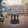 Schwarzer KARAT Rollhocker Elefantenfuß aus Stahl, ideal für Büro und Gewerbe, mit TÜV-Prüfsiegel.