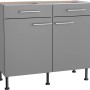 Optifit Unterschrank Mats825, 100 cm, Basaltgrau mit Schubladen und Türen für die Küche.