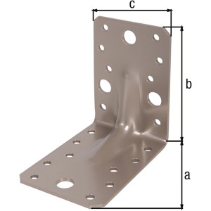 Duravis Schwerlast Winkelverbinder perlbeige, 90x90x65mm, mit Löchern zur einfachen Montage.