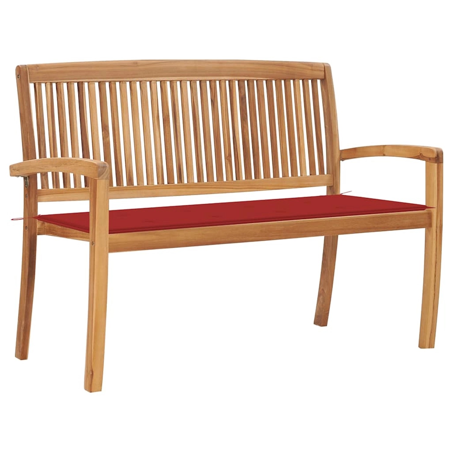 vidaXL Stapelbare Gartenbank mit Auflage 128,5 cm Massivholz Teak 3063285