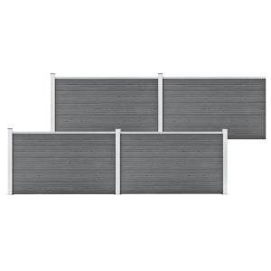vidaXL Gartenzaun WPC 699x106 cm Grau 3053249