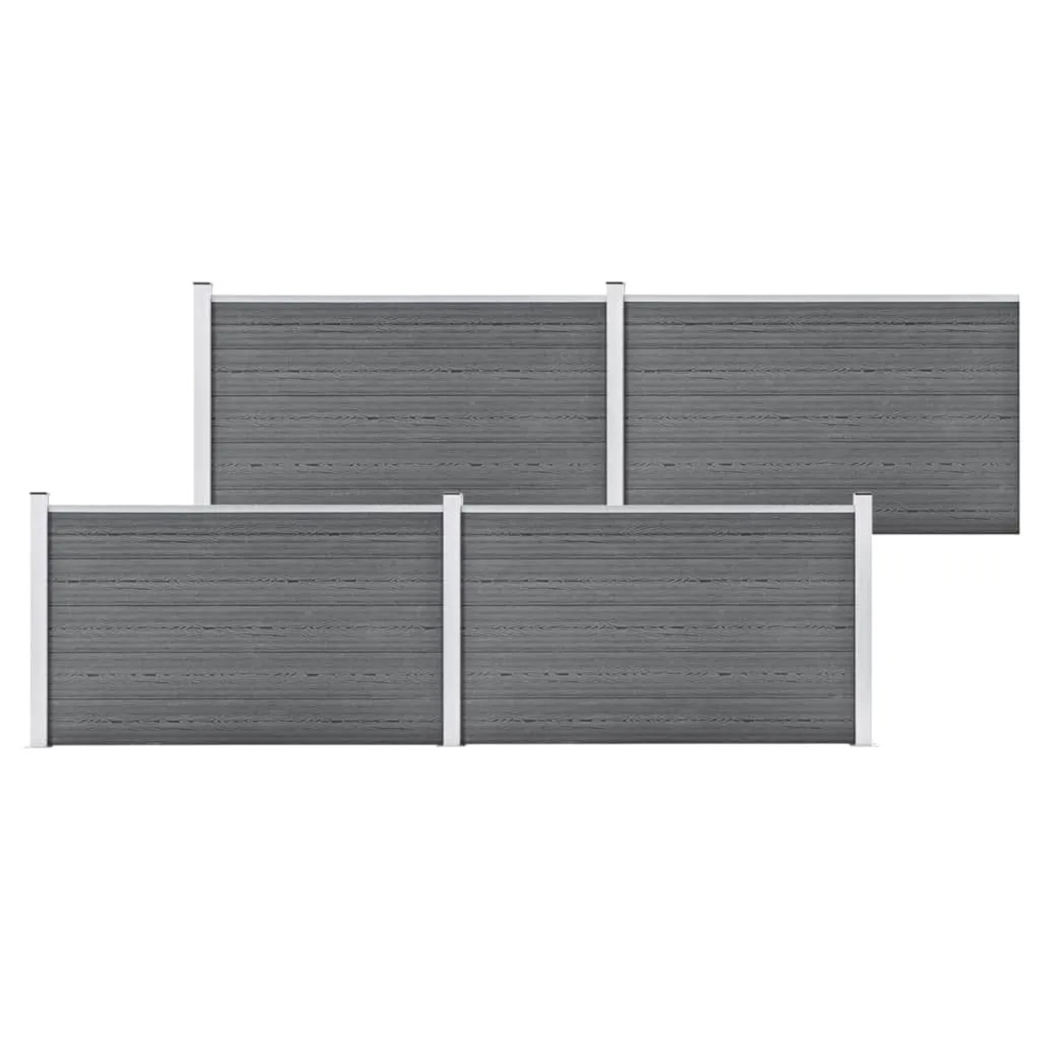 vidaXL Gartenzaun WPC 699x106 cm Grau 3053249