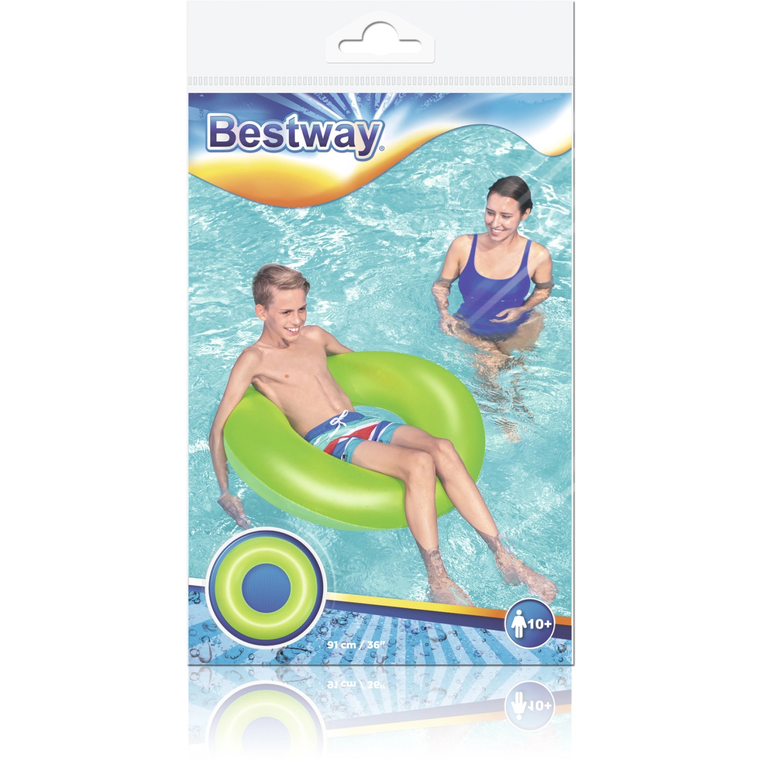 Bestway Schwimmring Frosted, Ø 80cm, sortiert. Aufblasbarer Schwimmreifen für Badespaß im Pool.