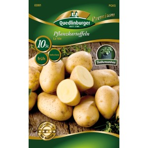 Quedlinburger Pflanzkartoffeln La Vie, gelbschalig, festkochend, für den Balkonanbau.