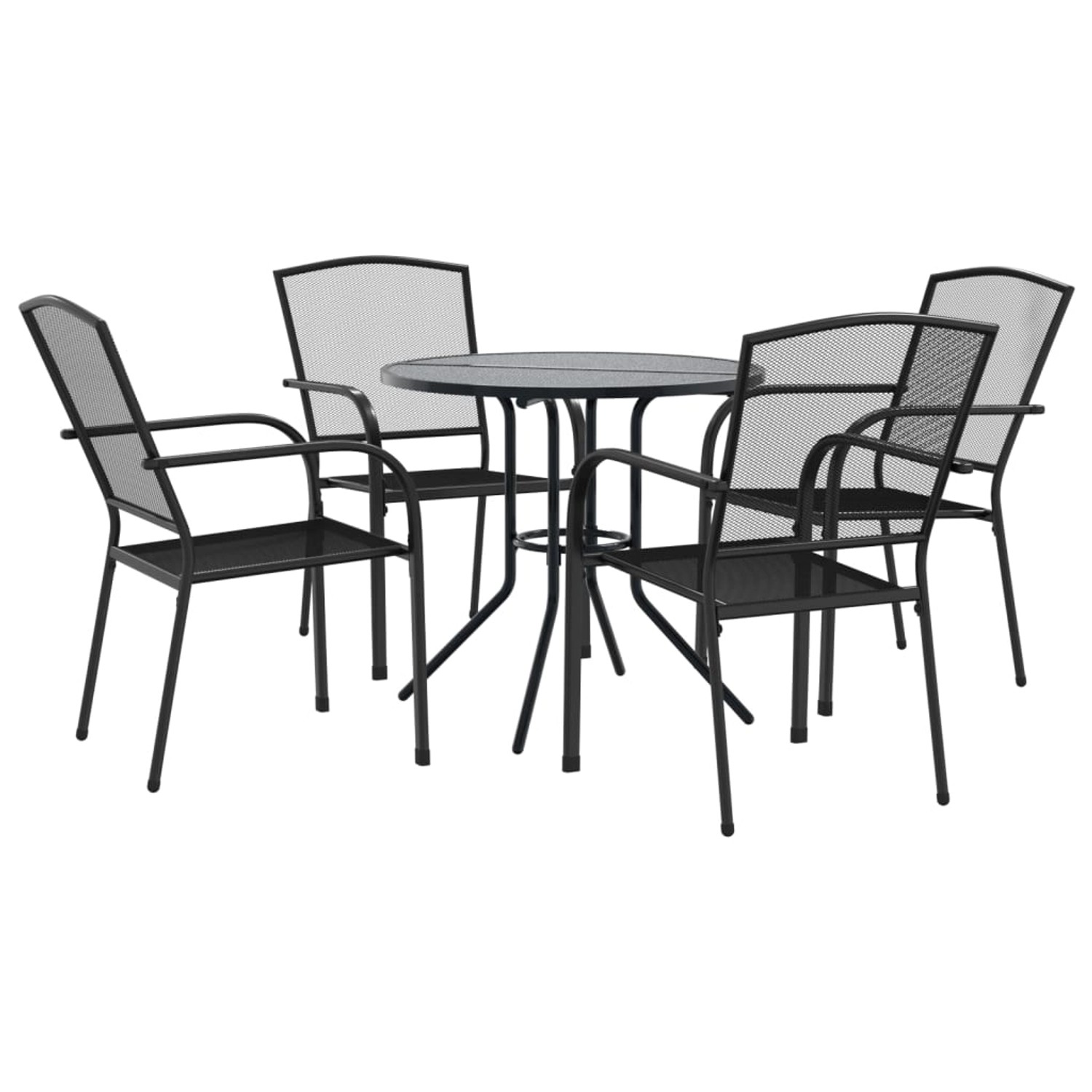 vidaXL Gartenstuhl-Set 5-Tlg Stapelbar Pulverbeschichteter Stahl 3283757 günstig online kaufen
