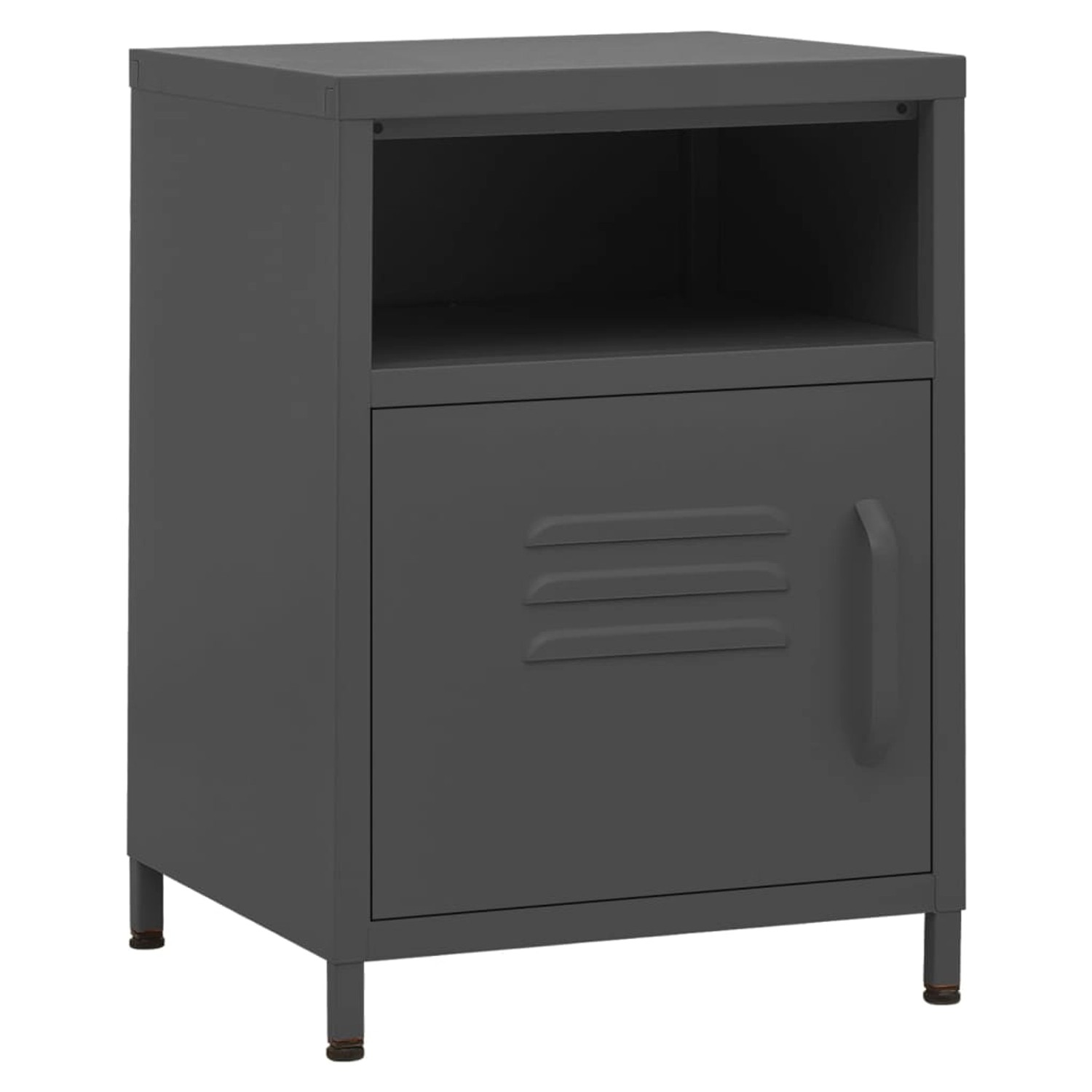 vidaXL Nachttische 2 Stk Anthrazit 35x35x51 cm Stahl Modell 1 günstig online kaufen