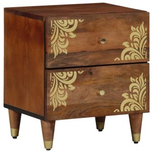 vidaXL Nachttisch 2 Stk Honigbraun 40 x 33 x 46 cm Massives Mangoholz 4018735