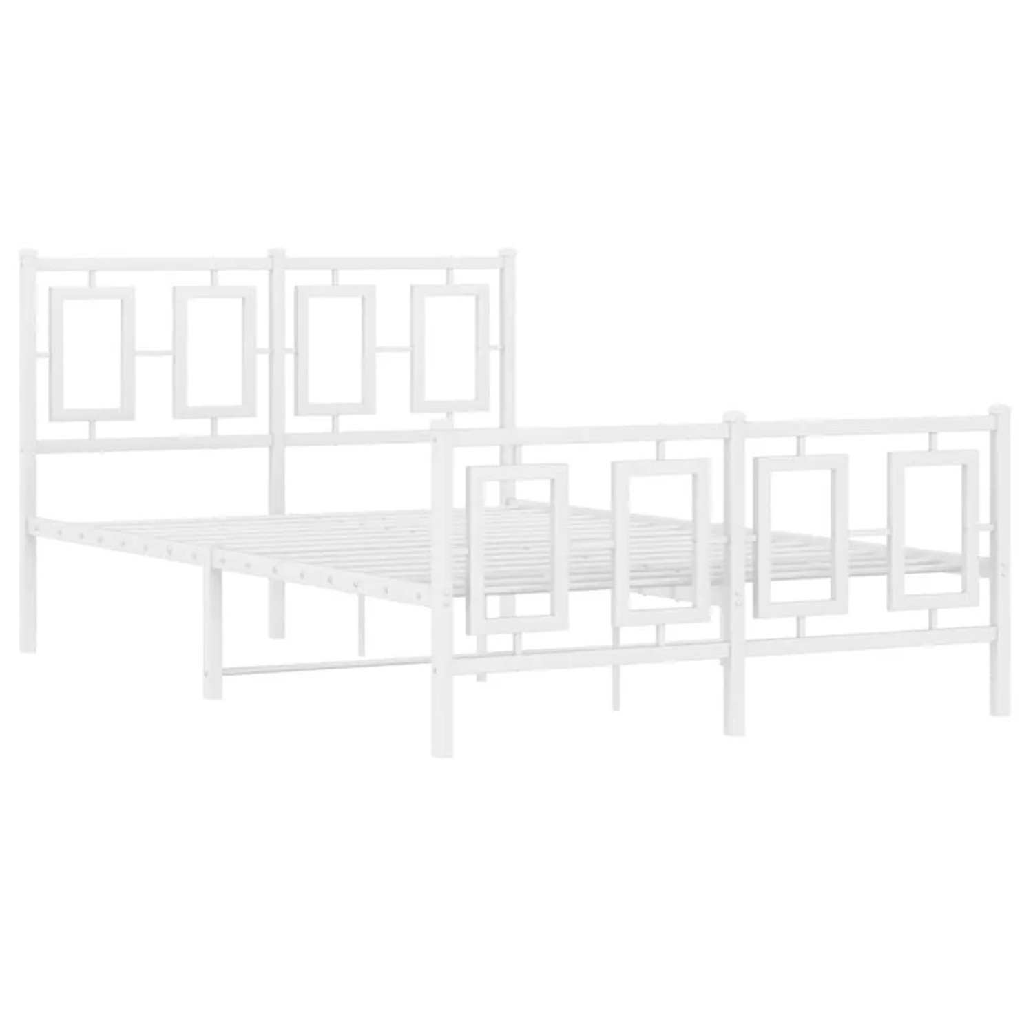 vidaXL Bettgestell mit Kopf- und Fußteil Metall Weiß 120x200 cm 374306 günstig online kaufen