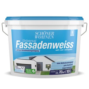 Eimer Schöner Wohnen Universal Fassadenweiss, 10 l, matt. Für wetterbeständige Fassaden.