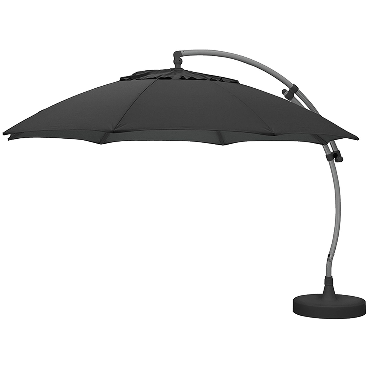 Sun Garden Ampelschirm Easy Sun KD Ø 375 cm Silber mit Kurbelmechanik