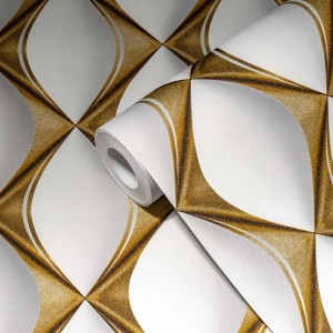 Bricoflor Vliestapete mit Ornamenten in Weiß und Gold. Dekorative Tapete für Wohn- und Jugendzimmer.