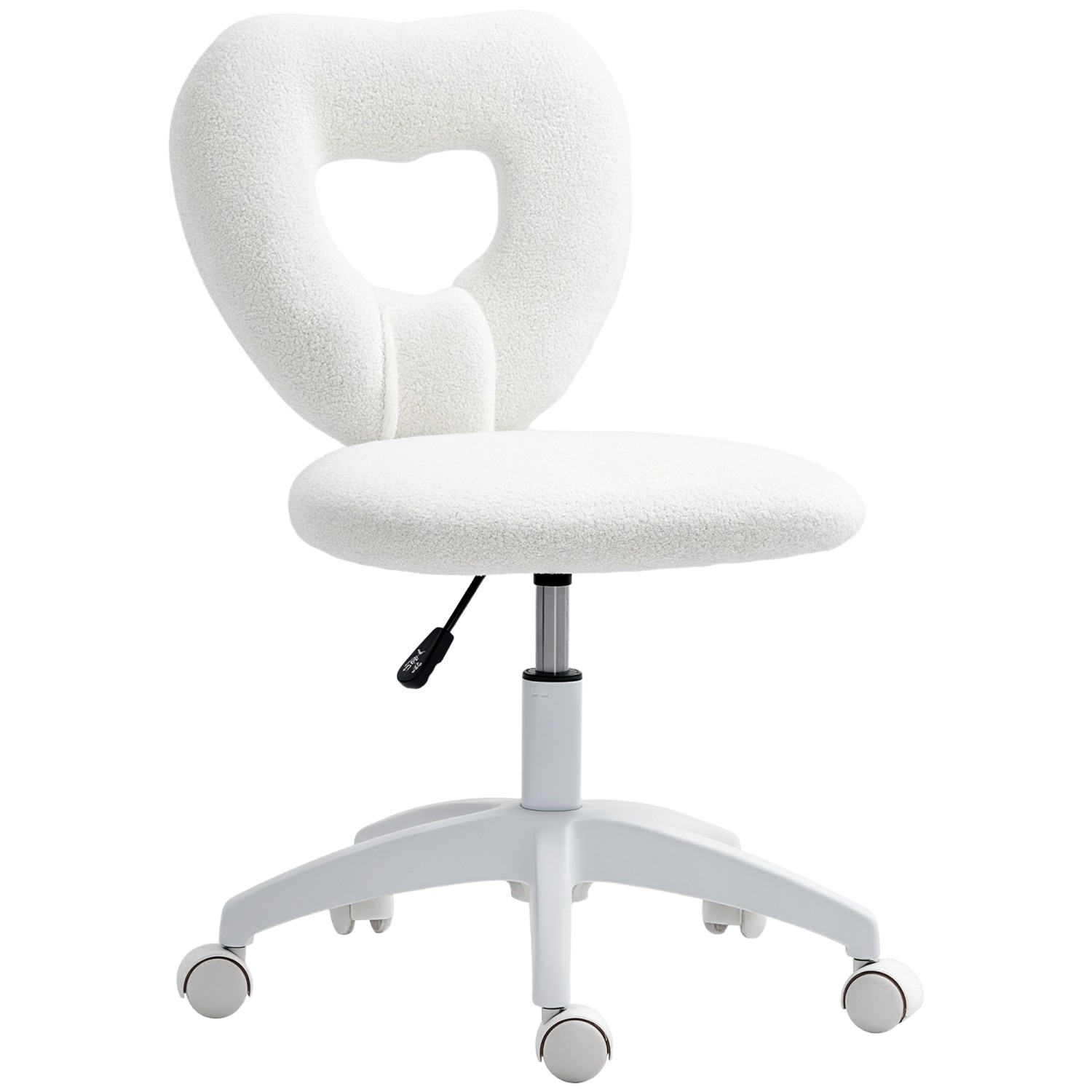 HOMCOM Schreibtischstuhl Polyester Weiß 56L x 45B x 78-88H cm günstig online kaufen