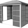 Sojag Pavillon Striano 10x12 Champagner mit Moskitonetz und Schiebetüren.