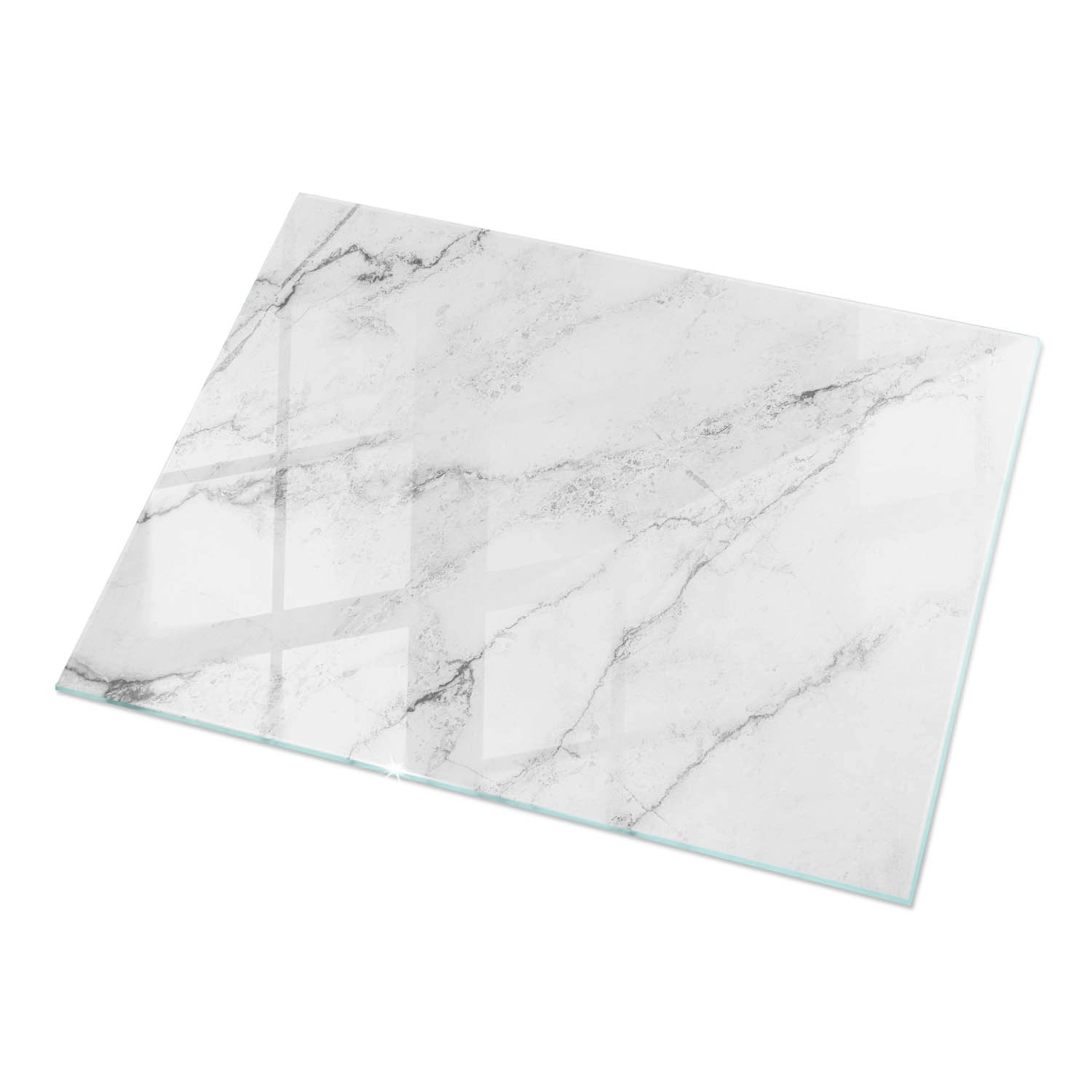 Tulup Tischplatte Marmoroberflächenmuster Tischplatte aus Glas 120x80 cm Weiß Tischplatte Tischplatte Rund Glas für Tisc...