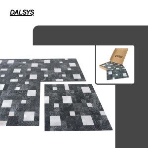 Dalsys selbstklebende Fliesen in Steinoptik, Quadrate in Anthrazit und Silber, 1m² (11 Stück).