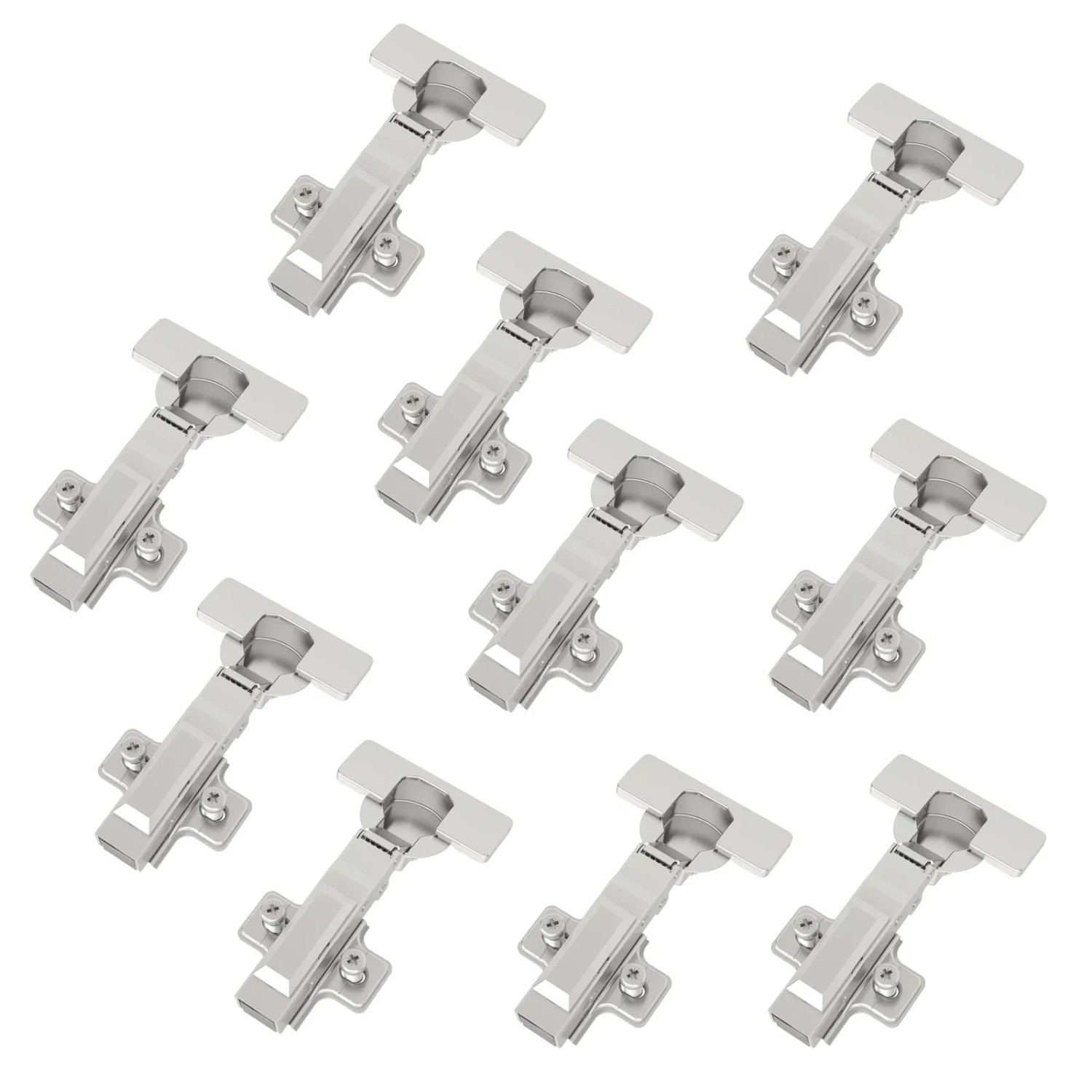 SOTECH Smooth 10 x Topfband T52 105 Grad Eckanschlag Voll Aufliegend mit Dämpfer und Kreuzplatte inkl. Abdeckkappen