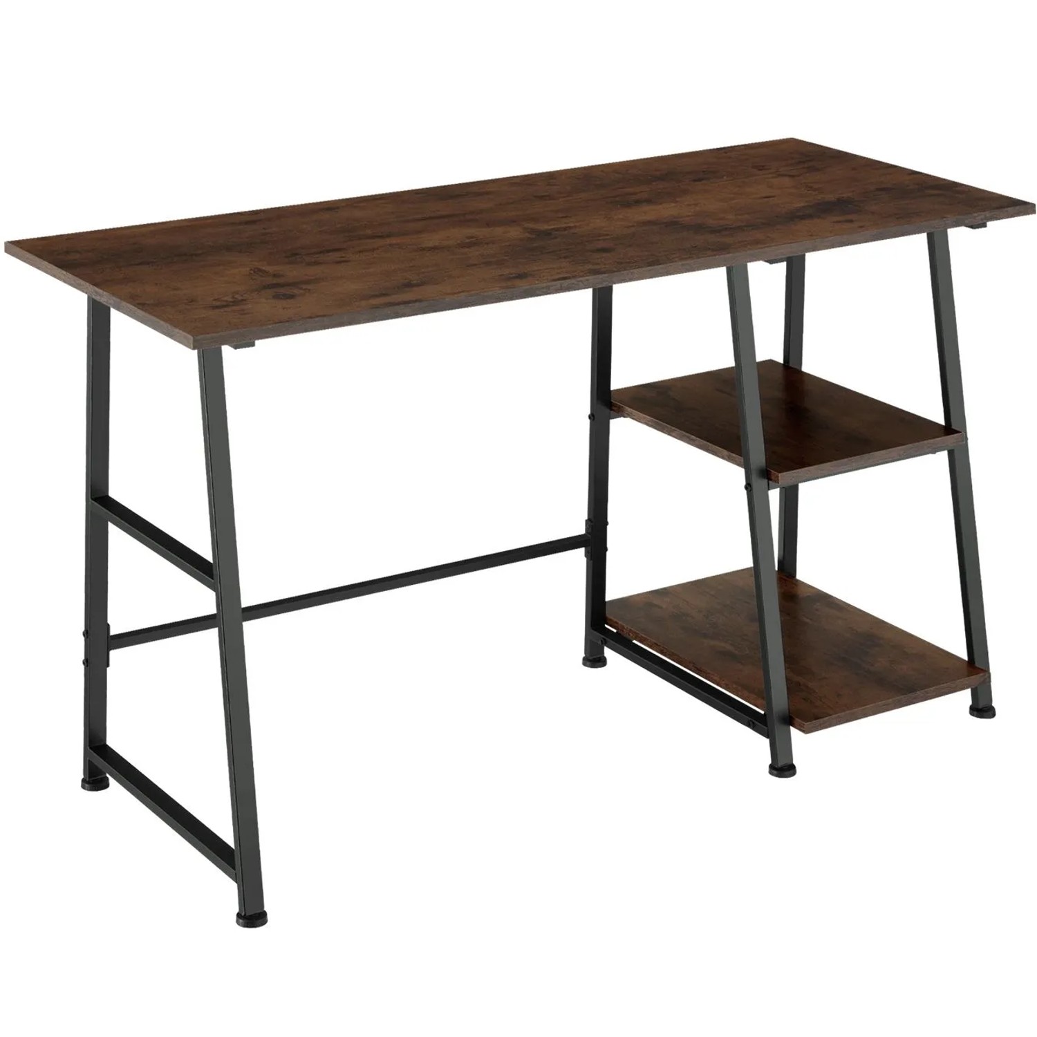 Tectake Schreibtisch Paisley Industrial Style Holz und Stahl  120 x 50 x 73 50 cm Industrial Holz Dunkel  Rustikal