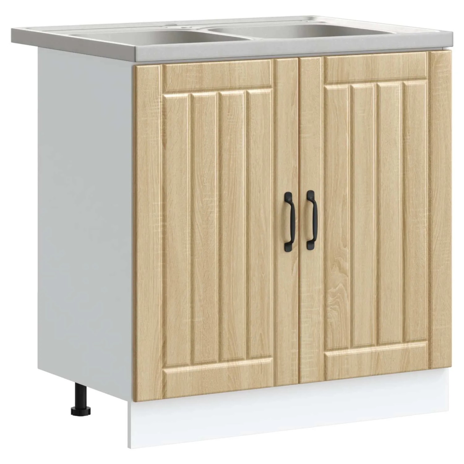 vidaXL Waschbecken-Unterschrank Lucca 2 Stk Sonoma-Eiche Holzwerkstoff 3315014