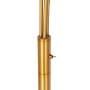 Detailaufnahme der bronzefarbenen Bogenlampe Nina mit Marmorfuß und drei Leuchten. Innenleuchte für Wohnzimmer.