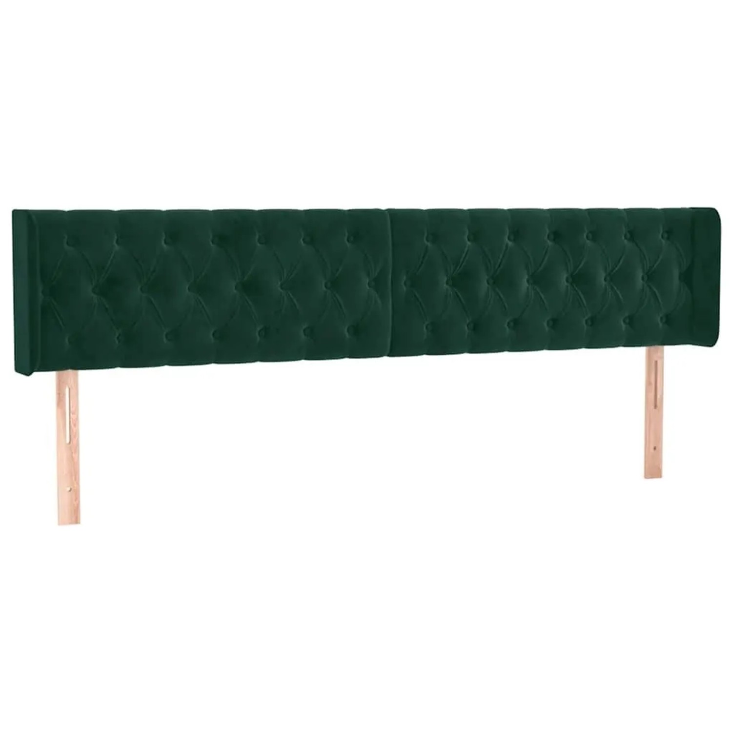 vidaXL Kopfteil mit Ohren Dunkelgrün 203x16x78/88 cm Samt 3119173