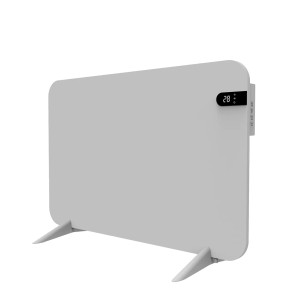 Weiße Könighaus Smart Dual Infrarotheizung 450 W mit Display und Standfüßen.