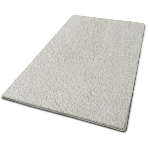 Cremefarbener Shaggy Teppich Barcelona, Hochflor, nach Maß 50x50 cm.