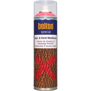 Belton Special Bau- & Forst-Markierer Spray, Neonrot, 500ml Dose.