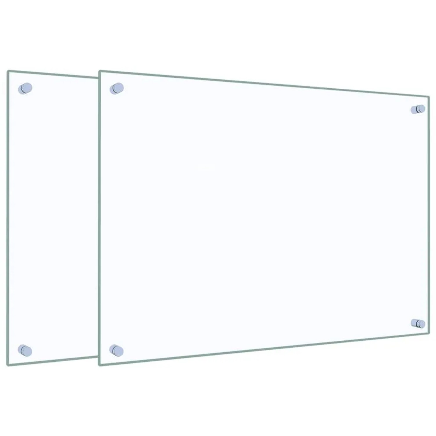 vidaXL Küchenrückwände 2 Stk Transparent 70x50 cm Hartglas 3315790
