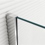 Detailaufnahme: Walk-In Duschwand mit Alu-Profil und 10mm Klarglas. Duschabtrennung für barrierefreies Duschen.