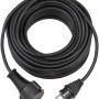 Schwarzes Brennenstuhl BREMAXX Verlängerungskabel, 10 m, mit Schutzkontaktstecker und -kupplung.
