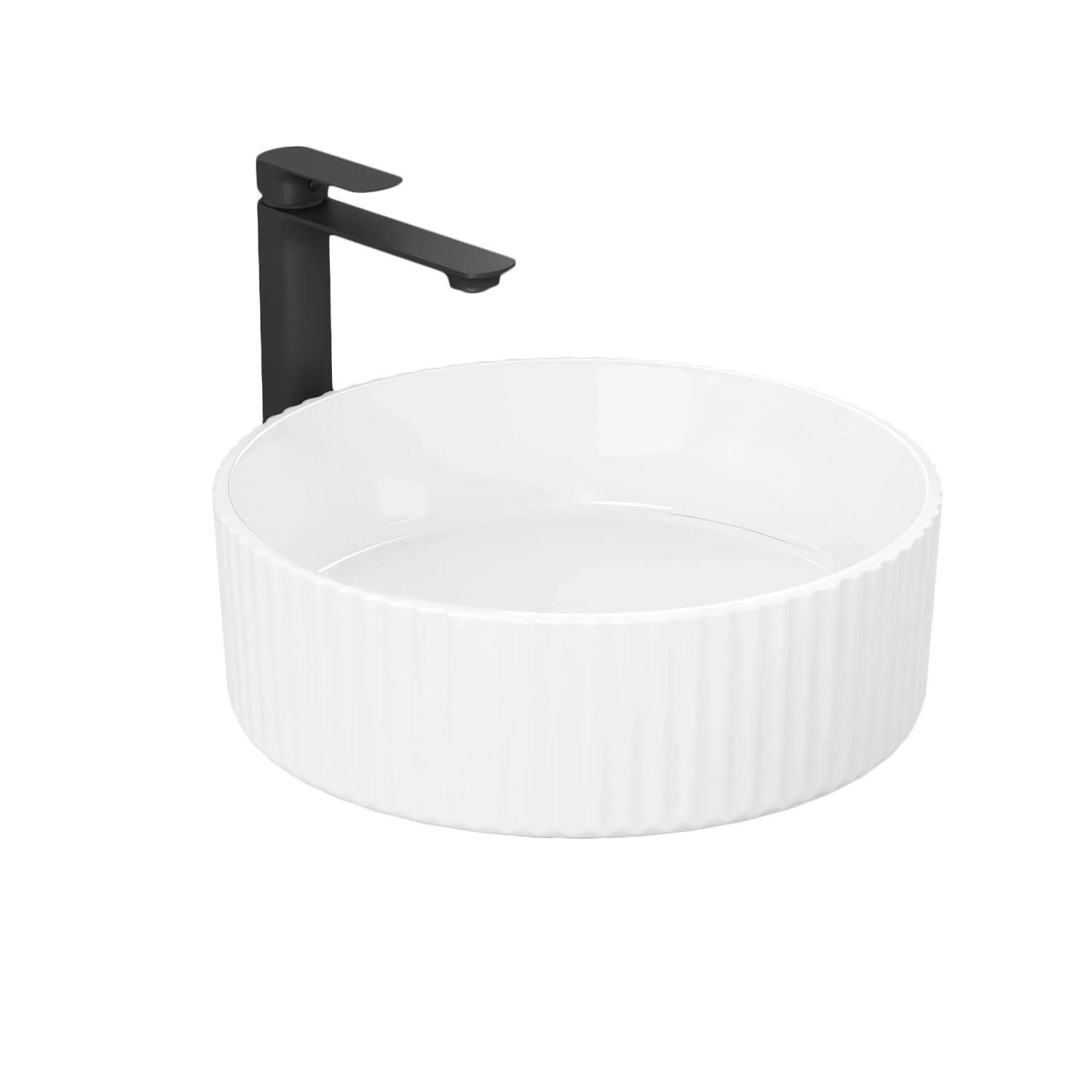 Emke Aufsatzwaschbecken Rund 36x36x11,5cm Keramik Weiß Kleines Waschbecken Bad