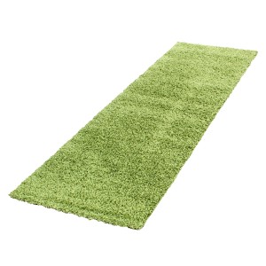 Grüner Ayyildiz Hochflorteppich Life, 60x110 cm, flauschiger Shaggy Teppich.