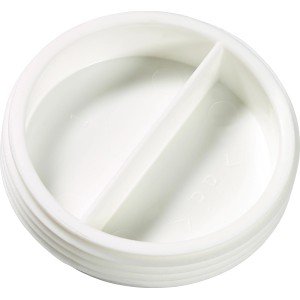 Weißer Siphonstopfen (Ø 47,8 mm, G 1 1/2) aus Kunststoff zum Verschließen von Siphonanschlüssen.
