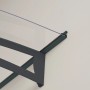 Palram Canopia Aquila 1.5 x 0.9 Vordach in Anthrazit mit klarer Acrylglas-Eindeckung.