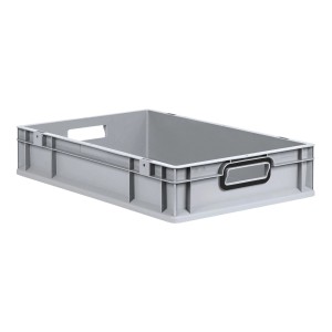 PROREGAL Eurobox Nextgen Color HxBxT 12x40x60cm 23 Liter Griffe Schwarz Offen Grau Eurobehälter Transportbox Transportbehälter